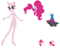 Size: 731x585 | Tagged: safe, artist:lordsfrederick778, artist:selenaede, pinkie pie, human, equestria girls, g4, alternate design, base, pony ears, simple background, solo, white background