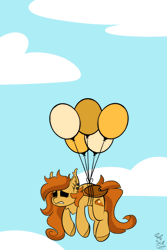 Size: 800x1200 | Tagged: safe, artist:starcasteclipse, oc, oc only, oc:pumpkin spice, bat pony, pony, animated, balloon, commission, floating, gif, solo, ych result