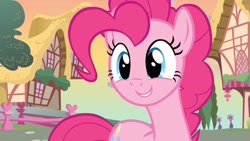 Size: 1920x1080 | Tagged: safe, screencap, pinkie pie, earth pony, pony, a friend in deed, g4, cute, diapinkes, smiling, solo