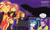 Size: 1280x758 | Tagged: safe, artist:crock2121, adagio dazzle, aria blaze, sonata dusk, sunset shimmer, human, equestria girls, equestria girls specials, g4, my little pony equestria girls: better together, my little pony equestria girls: sunset's backstage pass, aria blaze is not amused, female, geode of empathy, jack black, lesbian, magical geodes, music festival outfit, musical instrument, parody, pathetic, peaches (song), piano, ship:sunsagio, shipper on deck, shipping, super mario bros., the super mario bros. movie, touched, unamused, varying degrees of amusement