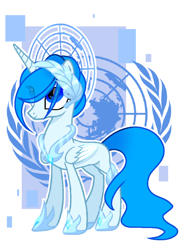Size: 720x960 | Tagged: safe, artist:diniarvegafinahar, alicorn, pony, crown, female, jewelry, mare, nation ponies, ponified, regalia, simple background, solo, united nations, white background