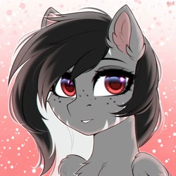 Size: 2000x2000 | Tagged: safe, artist:hakaina, oc, oc only, pegasus, pony, chest fluff, ear fluff, freckles, high res, solo