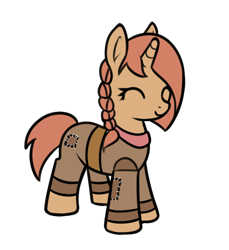 Size: 544x594 | Tagged: safe, artist:neuro, oc, oc only, oc:sierra scorch, pony, unicorn, clothes, cute, eyes closed, female, filly, foal, long ears, ocbetes, simple background, smiling, solo, transparent background