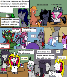 Size: 1373x1600 | Tagged: safe, artist:ask-luciavampire, oc, oc only, oc:aya nightlight, oc:cherry fang, oc:lacius fang, oc:layla cora, oc:neil raeger, oc:raver ask, oc:rika dust, oc:romeo august, oc:ryu flare, oc:stella violet, oc:terra, oc:vanny bloom, oc:yuki raven, cyclops, demon, demon pony, earth pony, gargoyle, ghost, ghost pony, pony, undead, vampire, vampony, werewolf, comic, frankenstein's monster, onomatopoeia, sound effects, tumblr, tumblr:ask-the-society-night-pack, zzz