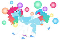 Size: 1280x854 | Tagged: safe, artist:itstechtock, oc, oc only, oc:fruit loops, pegasus, pony, colored wings, female, mare, parent:oc, simple background, solo, transparent background, two toned wings, wings