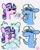 Size: 1013x1280 | Tagged: safe, artist:petaltwinkle, starlight glimmer, trixie, pony, unicorn, g4, comic, duo, facial hair, female, hoof hold, lidded eyes, magic wand, magnetic hooves, mare, moustache, open mouth, open smile, signature, simple background, smiling, sweat, white background