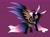 Size: 2732x2048 | Tagged: safe, artist:bunfoxx20studios, oc, oc only, oc:alexus nictivia, pegasus, pony, big ears, colorful, cute, high res, impossibly large ears, large wings, multiple tails, purple background, simple background, solo, spread wings, tail, two tails, wings