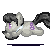 Size: 50x50 | Tagged: safe, artist:qtmarkcrusader, octavia melody, earth pony, pony, g4, 2012, animated, base used, female, gif, icon, old art, outline, pixel art, run run run base, running, simple background, solo, transparent background, white outline