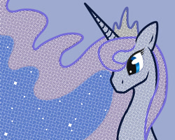 Size: 1280x1024 | Tagged: safe, artist:neriad, part of a set, princess luna, alicorn, pony, g4, bust, ethereal mane, halftone, solo, wallpaper