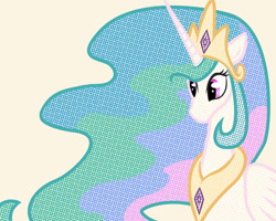 Size: 1280x1024 | Tagged: safe, artist:neriad, part of a set, princess celestia, alicorn, pony, g4, bust, ethereal mane, halftone, solo, wallpaper