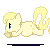 Size: 50x50 | Tagged: safe, artist:neriad, oc, oc only, oc:milkybar buttons, pony, animated, base used, gif, icon, pixel art, run run run base, running, simple background, solo, transparent background, yellow coat, yellow mane