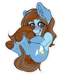 Size: 3000x3600 | Tagged: safe, artist:cobaltmist, part of a set, oc, oc only, oc:sertpony, earth pony, pony, blue coat, brown mane, chibi, cute, ear fluff, frog (hoof), high res, hoofbutt, male, simple background, solo, transparent background, underhoof