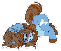 Size: 3600x3000 | Tagged: safe, artist:cobaltmist, part of a set, oc, oc only, oc:sertpony, earth pony, pony, blue coat, blushing, brown mane, chibi, cute, ear fluff, high res, male, simple background, solo, transparent background
