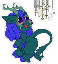 Size: 2900x3200 | Tagged: safe, artist:cobaltmist, part of a set, oc, oc only, oc:lunar, kirin, antlers, blushing, female, green fur, high res, simple background, solo, transparent background, unshorn fetlocks