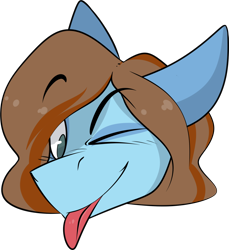 Size: 1368x1496 | Tagged: safe, artist:difis, part of a set, oc, oc only, oc:sertpony, blue coat, brown mane, commission, emote, emotes, male, simple background, solo, tongue out, transparent background, ych result