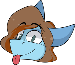 Size: 1585x1372 | Tagged: safe, artist:difis, part of a set, oc, oc only, oc:sertpony, blue coat, brown mane, commission, emote, emotes, male, simple background, solo, tongue out, transparent background, ych result