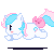 Size: 50x50 | Tagged: safe, artist:neriad, oc, oc only, oc:sucette, pony, animated, base used, bow, chibi, cute, gif, icon, pixel art, run run run base, running, simple background, solo, tail, tail bow, transparent background, two toned mane, white coat