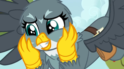 Size: 1920x1080 | Tagged: safe, screencap, gabby, griffon, g4, season 6, the fault in our cutie marks, 1080p, cute, excited, fangasm, female, gabbybetes, solo, spread wings, wings