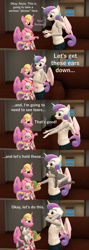 Size: 1920x5400 | Tagged: safe, artist:papadragon69, princess flurry heart, princess skyla, whammy, alicorn, anthro, g4, 3d, bluey, comic, couch, cutemail, female, floppy ears, plushie, reference, siblings, sisters, source filmmaker, teary eyes