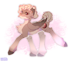 Size: 1200x1000 | Tagged: safe, artist:обитель лучика, oc, oc only, oc:amoo, pegasus, pony, zebra, blonde, blonde mane, butt fluff, chest fluff, commission, concave belly, countershading, ear piercing, earring, folded wings, full body, gradient hooves, heterochromia, jewelry, pale belly, pegasus oc, piercing, pony oc, short mane, short tail, simple background, tail, white background, wings, zebra oc