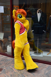 Size: 851x1280 | Tagged: safe, artist:atalonthedeer, artist:flotianchroma, oc, oc:canni soda, 2012, clothes, convention, eurofurence, fursuit, irl, photo, ponysuit, pose, solo, t pose