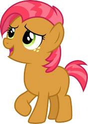 Size: 3000x4234 | Tagged: artist needed, source needed, safe, babs seed, earth pony, pony, g4, female, filly, foal, simple background, smiling, solo, transparent background, vector