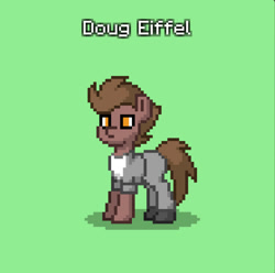 Size: 838x832 | Tagged: safe, oc, oc only, earth pony, pony, pony town, doug eiffel, green background, ponified, simple background, solo, wolf 359