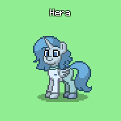Size: 835x833 | Tagged: safe, oc, oc only, alicorn, pony, clothes, green background, hera, ponified, simple background, solo, wolf 359