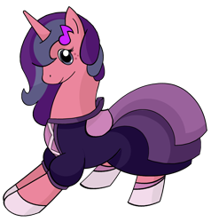 Size: 1280x1343 | Tagged: safe, alternate version, artist:dougboard, artist:ponymaker, oc, oc only, oc:melody moon (jitterbug-cafe), pony, unicorn, clothes, dress, female, mare, simple background, solo, transparent background