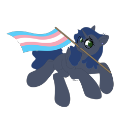Size: 3000x3000 | Tagged: safe, artist:xcinnamon-twistx, oc, oc only, oc:trixie(truetrixie), alicorn, pony, commission, ear piercing, earring, flag, glasses, high res, jewelry, mouth hold, piercing, pride, pride flag, simple background, solo, transgender, transgender pride flag, transparent background, ych example