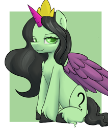 Size: 2056x2424 | Tagged: safe, artist:dumbwoofer, oc, oc:filly anon, oc:princess anon, alicorn, pony, g5, my little pony: make your mark, my little pony: make your mark chapter 4, the manesquerade ball, spoiler:g5, spoiler:my little pony: make your mark, spoiler:my little pony: make your mark chapter 4, spoiler:mymc04e05, alicorn oc, chest fluff, ear fluff, female, filly, glare, high res, horn, looking at you, mare, menacing, simple background, sitting, smiling, smiling at you, solo, transparent background, unshorn fetlocks, wings, xk-class end-of-the-world scenario