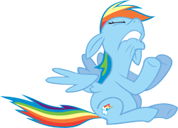 Size: 5543x4000 | Tagged: safe, artist:fabulouspony, rainbow dash, pegasus, pony, g4, sonic rainboom (episode), absurd resolution, eyes closed, faic, female, floppy ears, lip bite, mare, old art, partially open wings, simple background, sitting, solo, transparent background, vector, wings