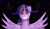 Size: 1280x742 | Tagged: safe, artist:harmonyvsinsanity, king sombra, twilight sparkle, alicorn, pony, umbrum, unicorn, g4, black background, corrupted, corrupted twilight sparkle, crying, dark magic, duo, implied king sombra, implied shipping, implied twibra, looking at you, magic, mind control, possessed, possession, signature, simple background, sombra eyes, spread wings, tears of pain, twilight sparkle (alicorn), wings