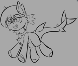 Size: 705x598 | Tagged: safe, artist:cotarsis, oc, original species, pony, shark, shark pony, looking at you, sketch, solo