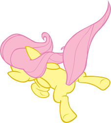 Size: 4530x5000 | Tagged: safe, artist:fabulouspony, fluttershy, pegasus, pony, dragonshy, g4, absurd resolution, animation error, back, falling, simple background, solo, transparent background, vector