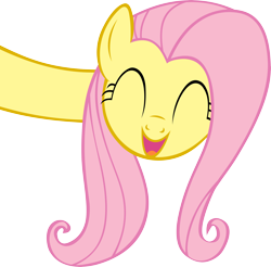 Size: 5000x4917 | Tagged: safe, artist:fabulouspony, fluttershy, pegasus, pony, g4, the ticket master, ^^, absurd resolution, cute, eyes closed, long neck, necc, open mouth, open smile, shyabetes, sideways, simple background, smiling, solo, transparent background, vector