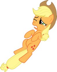 Size: 4723x6000 | Tagged: safe, artist:fabulouspony, applejack, earth pony, pony, g4, the return of harmony, absurd resolution, lying down, on back, simple background, solo, transparent background, vector, wince