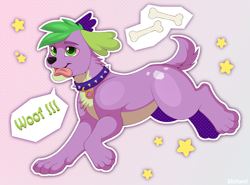 Size: 3500x2591 | Tagged: safe, artist:shchavel, spike, spike the regular dog, dog, equestria girls 10th anniversary, equestria girls, g4, my little pony equestria girls: better together, barking, high res, smiling, woof