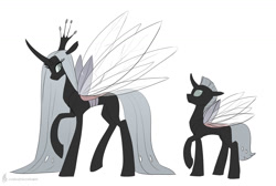 Size: 1336x900 | Tagged: safe, artist:carnifex, oc, oc only, changeling, changeling queen, holeless, simple background, white background, white changeling