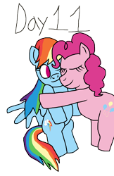 Size: 3000x4618 | Tagged: safe, artist:horroraceman93, pinkie pie, rainbow dash, pony, g4, duo, female, hug, lesbian, ship:pinkiedash, shipping, simple background, transparent background