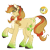 Size: 1000x1000 | Tagged: safe, artist:kazmuun, jonagold, marmalade jalapeno popette, pony, series:kazmuun's drawing every pony, g4, >:d, alternate design, apple family member, bandaid, bandaid on nose, beanbrows, blush lines, blushing, bow, butt freckles, chest feathers, cloven hooves, coat markings, colored eyelashes, colored hooves, colored pinnae, colored pupils, ear piercing, earring, eyebrows, eyebrows visible through hair, facial markings, female, fetlock tuft, freckles, gradient legs, gradient mane, gradient tail, green eyelashes, hooves, jewelry, leg focus, leg freckles, leonine tail, mare, pale belly, piercing, pigtails, raised hoof, red pupils, redesign, screencap reference, simple background, snip (coat marking), solo, tail, tail bow, transparent background, unshorn fetlocks