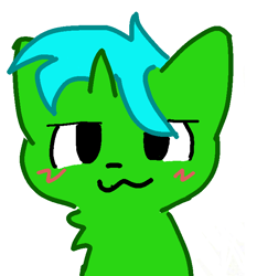 Size: 640x688 | Tagged: safe, artist:joeydr, oc, oc only, oc:green byte, pony, unicorn, boykisser, looking at you, male, male oc, meme, simple background, solo, stallion, white background