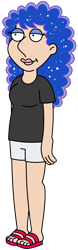 Size: 2613x8424 | Tagged: safe, artist:threetwotwo32232, princess luna, human, g4, clothes, family guy, female, humanized, male, shirt, shorts, simple background, solo, style emulation, t-shirt, transparent background