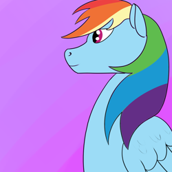 Size: 1000x1000 | Tagged: safe, artist:saintgryphonii, rainbow dash, pegasus, pony, g4, gradient background, solo