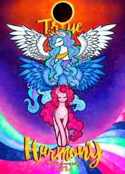 Size: 6400x8952 | Tagged: safe, artist:facadeart, pinkie pie, princess celestia, princess luna, alicorn, earth pony, pony, fanfic:true harmony, g4, fanfic, fanfic art, fanfic cover, female, trio, trio female