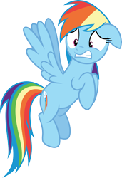 Size: 3000x4389 | Tagged: safe, artist:cloudy glow, rainbow dash, pegasus, pony, g4, grannies gone wild, .ai available, female, floppy ears, mare, simple background, solo, transparent background, vector, wince