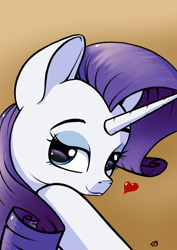 Size: 2480x3508 | Tagged: safe, artist:playful wings, rarity, pony, unicorn, g4, bedroom eyes, eyeshadow, female, heart, high res, horn, looking at you, makeup, mare, solo