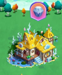 Size: 612x747 | Tagged: safe, gameloft, g4, my little pony: magic princess, crystal, house, implied lord tirek, the anonymous campsite