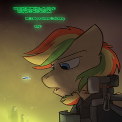 Size: 800x800 | Tagged: safe, artist:captainhoers, oc, oc only, oc:rainbow code, pegasus, pony, the sunjackers, cyberpunk, male, stallion