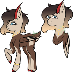 Size: 3276x3208 | Tagged: safe, artist:thecommandermiky, oc, oc only, oc:reagan, deer, deer pony, original species, accessory, blue eyes, deer oc, deer tail, female, happy, high res, horn, mare, non-pony oc, remake, simple background, smiling, solo, tail, transparent background, wings